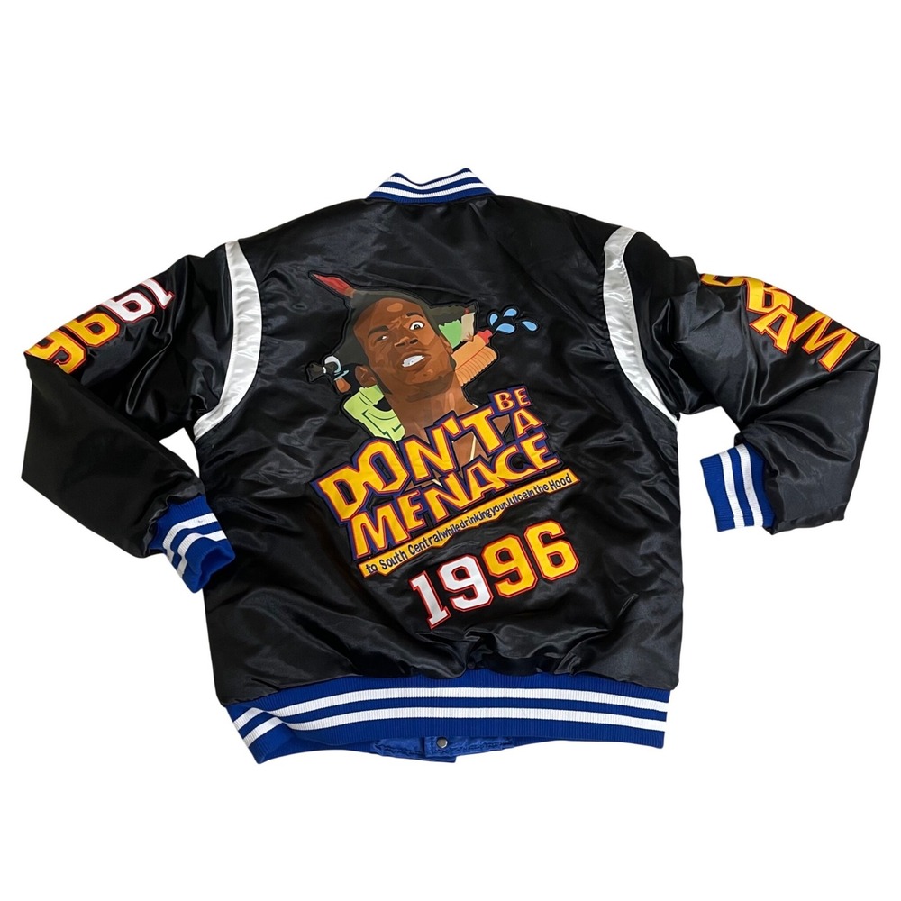 Headgear Classics Dont Be a Menace 1996 NWT Varsity Jacket Mens Medium Black